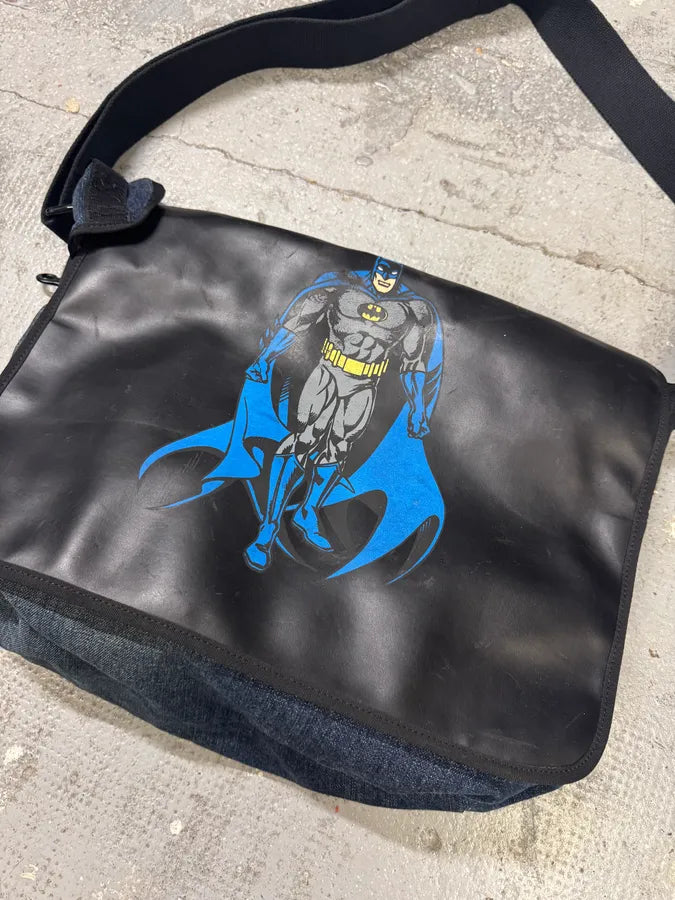 SS2005 Dolce & Gabbana Batman Black Denim Shoulder Bag QBDjiuF 3