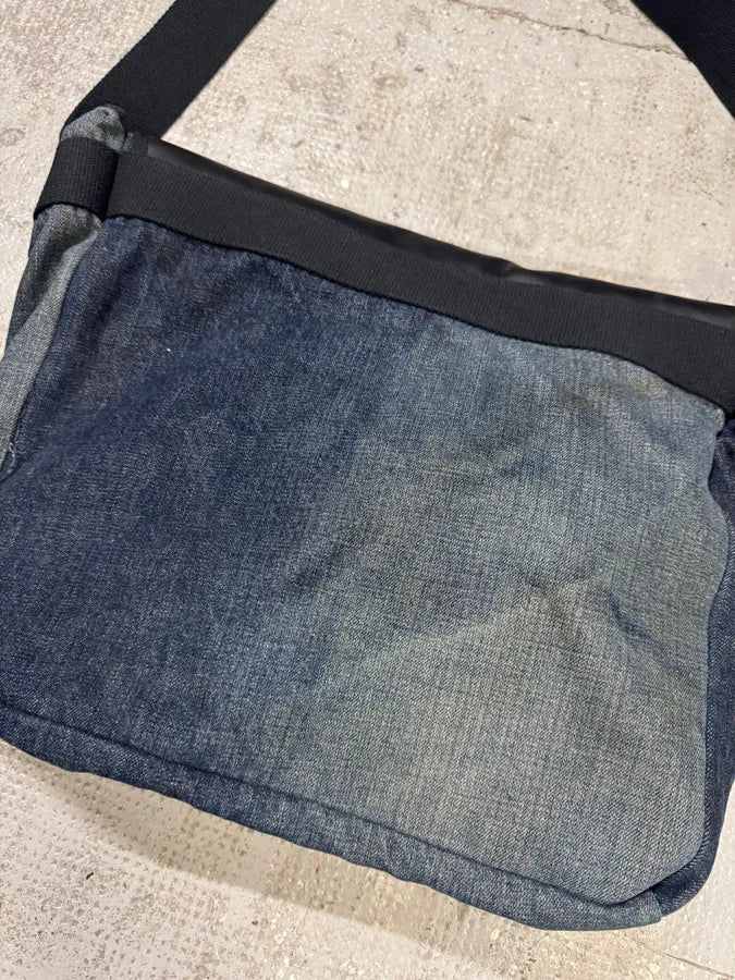 SS2005 Dolce & Gabbana Batman Black Denim Shoulder Bag QBDjiuF 5