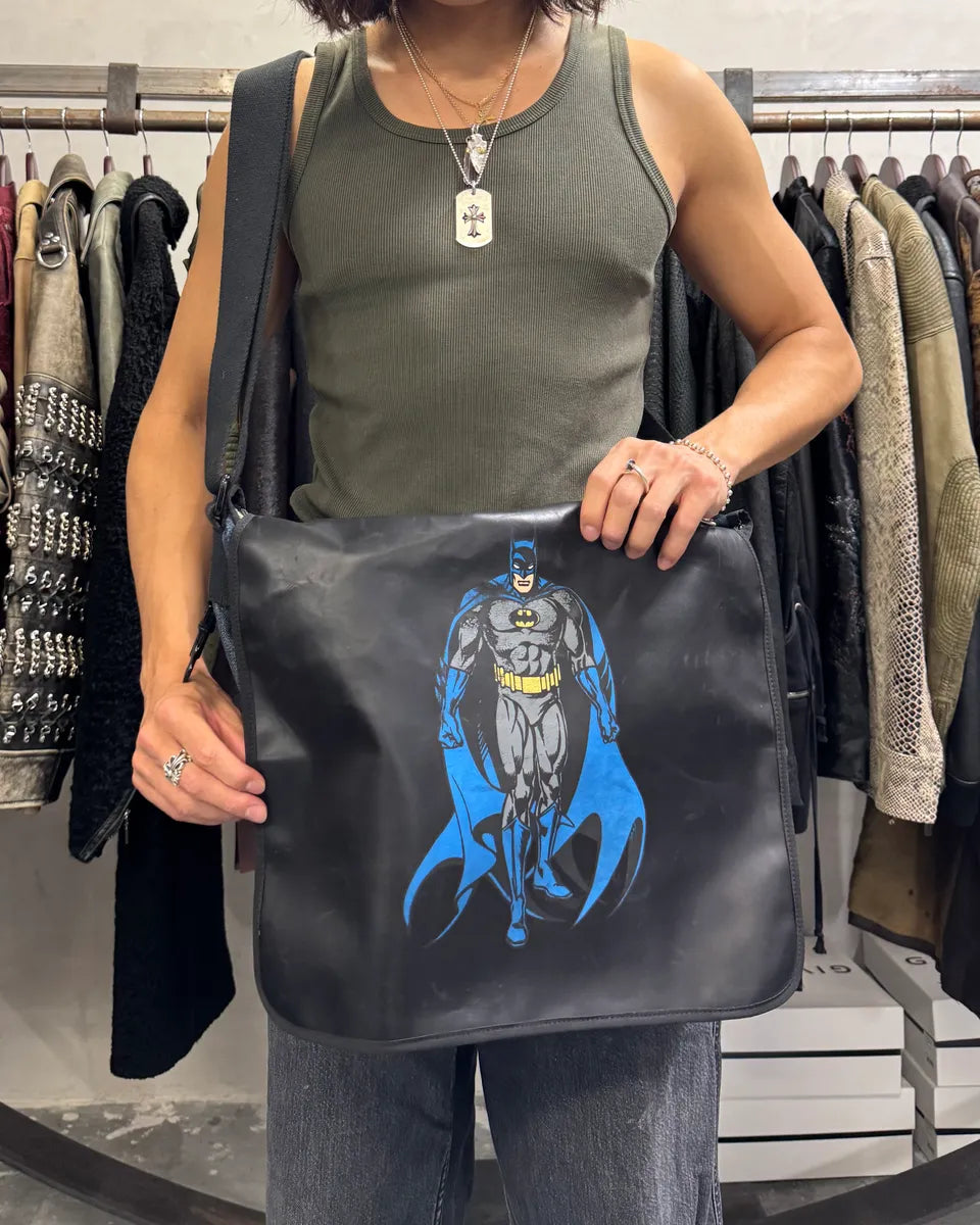 SS2005 Dolce & Gabbana Batman Black Denim Shoulder Bag QBDjiuF 6