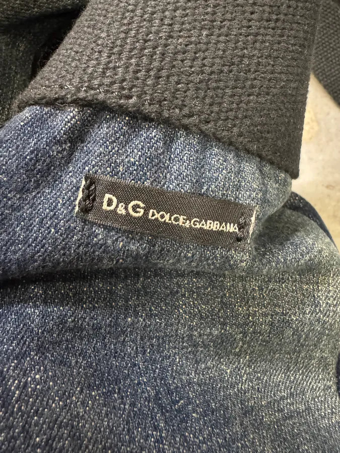 SS2005 Dolce & Gabbana Batman Black Denim Shoulder Bag QBDjiuF 8