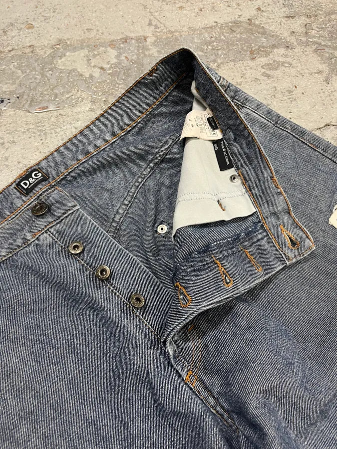 SS2005 Dolce & Gabbana Batman Patch Blue Denim Jeans LrbDBBN 11