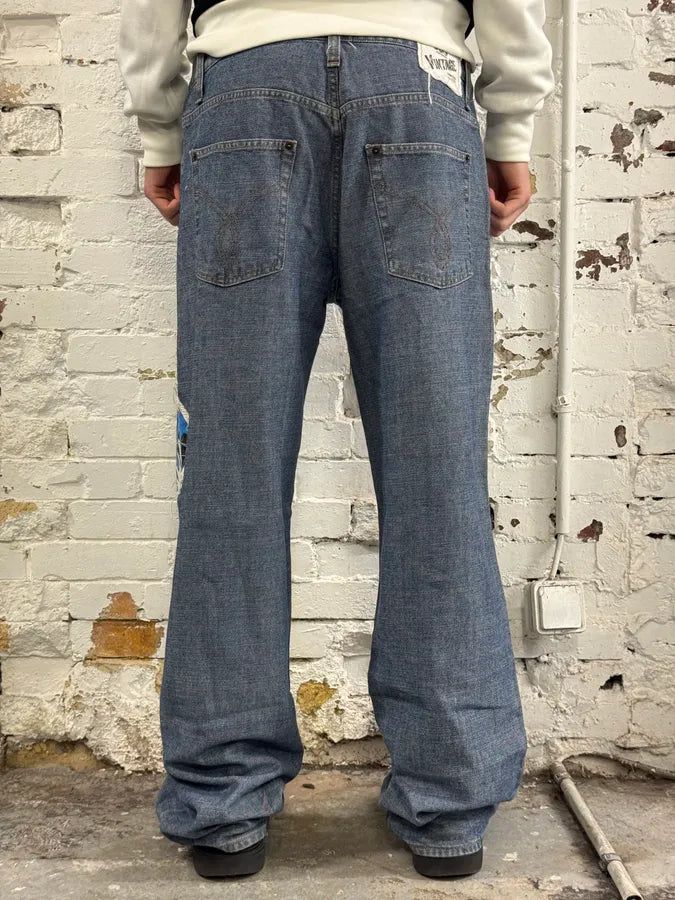 SS2005 Dolce & Gabbana Batman Patch Blue Denim Jeans LrbDBBN 3