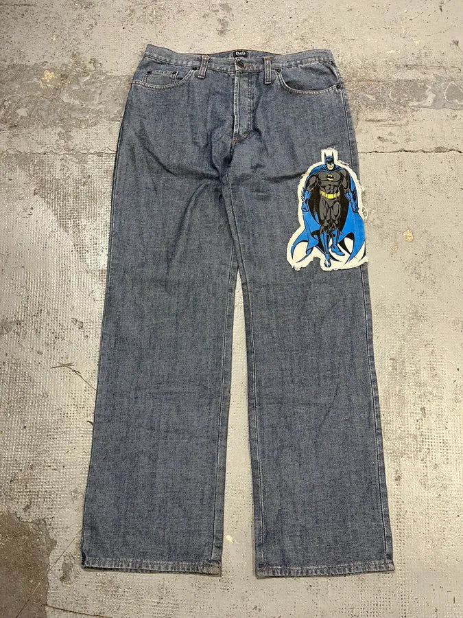 SS2005 Dolce & Gabbana Batman Patch Blue Denim Jeans LrbDBBN 4