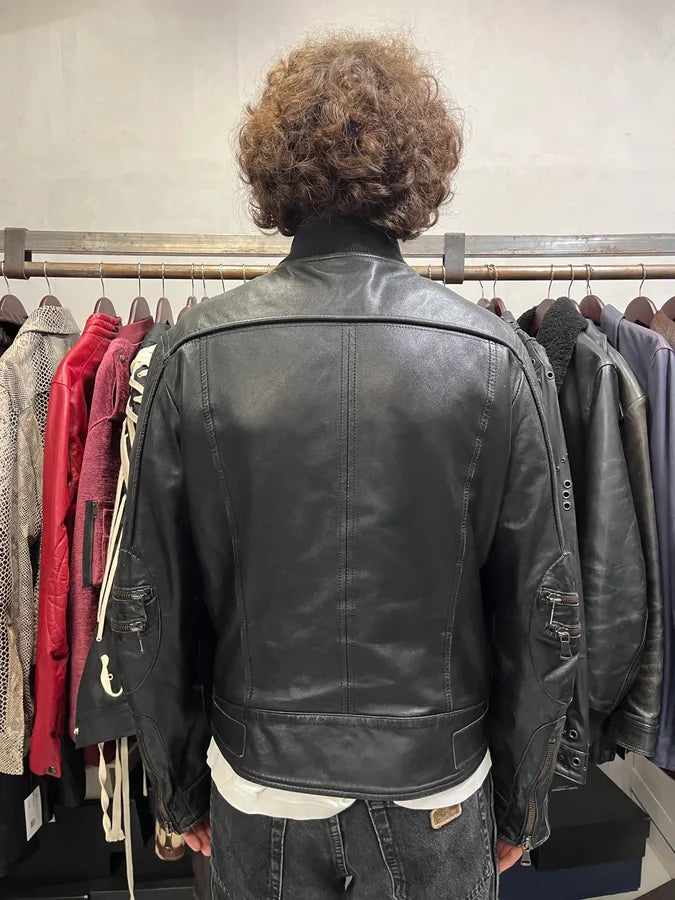 SS2005 Dolce & Gabbana Biker Milano Leather Jacket cOWkjgm 2