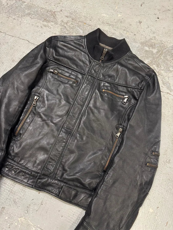 SS2005 Dolce & Gabbana Biker Milano Leather Jacket cOWkjgm 3