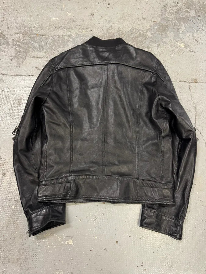 SS2005 Dolce & Gabbana Biker Milano Leather Jacket cOWkjgm 7