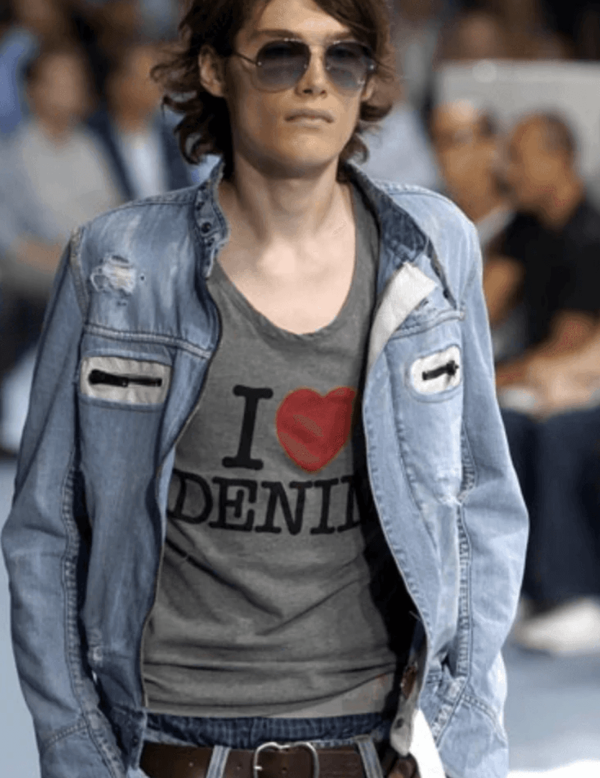 SS2005 Dolce & Gabbana Blue & White Snakeskin Effect Denim Vest Jacket jRnQkBZ 3