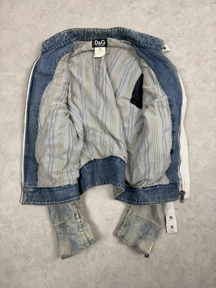 SS2005 Dolce & Gabbana Blue Apocalyptic Denim Jacket RIrMaSd 7