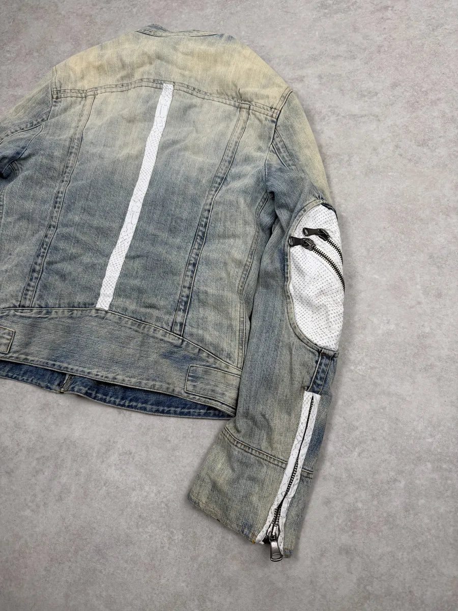 SS2005 Dolce & Gabbana Blue Apocalyptic Denim Jacket RIrMaSd 8