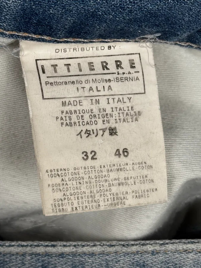 SS2005 Dolce & Gabbana Blue Denim White Snakeskin Rebel Jeans MGVXrck 14