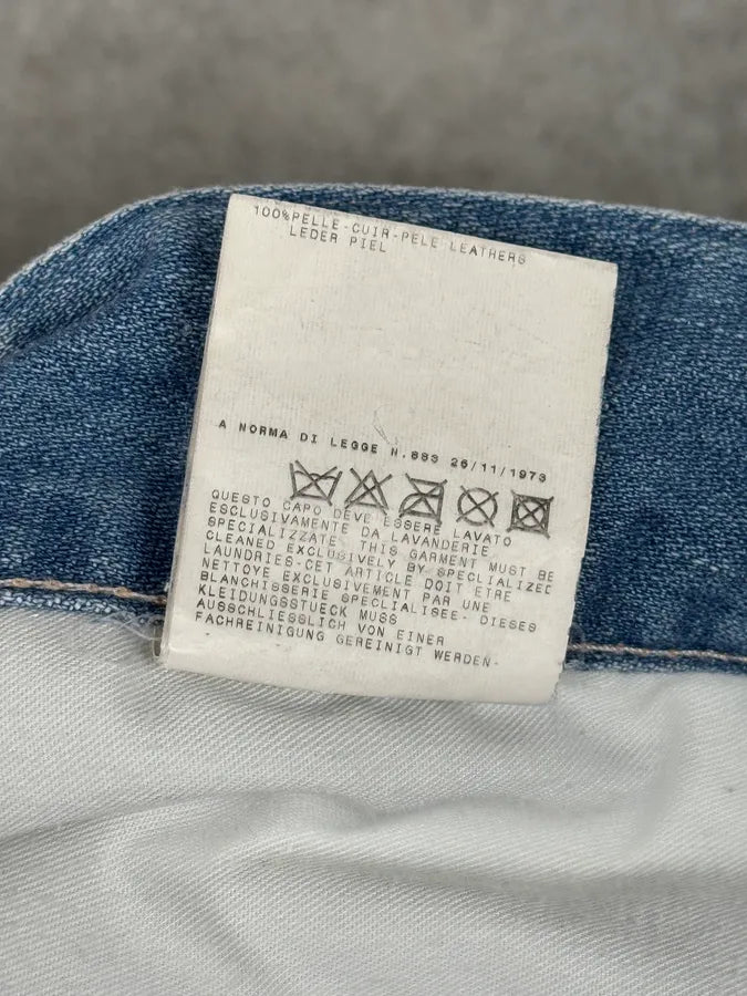 SS2005 Dolce & Gabbana Blue Denim White Snakeskin Rebel Jeans MGVXrck 13