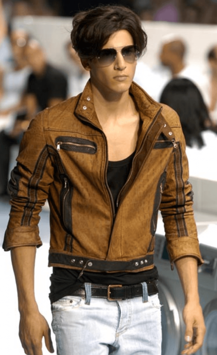 SS2005 Dolce & Gabbana Brown Hybrid Leather Premium Jacket ZLTRqVH 3