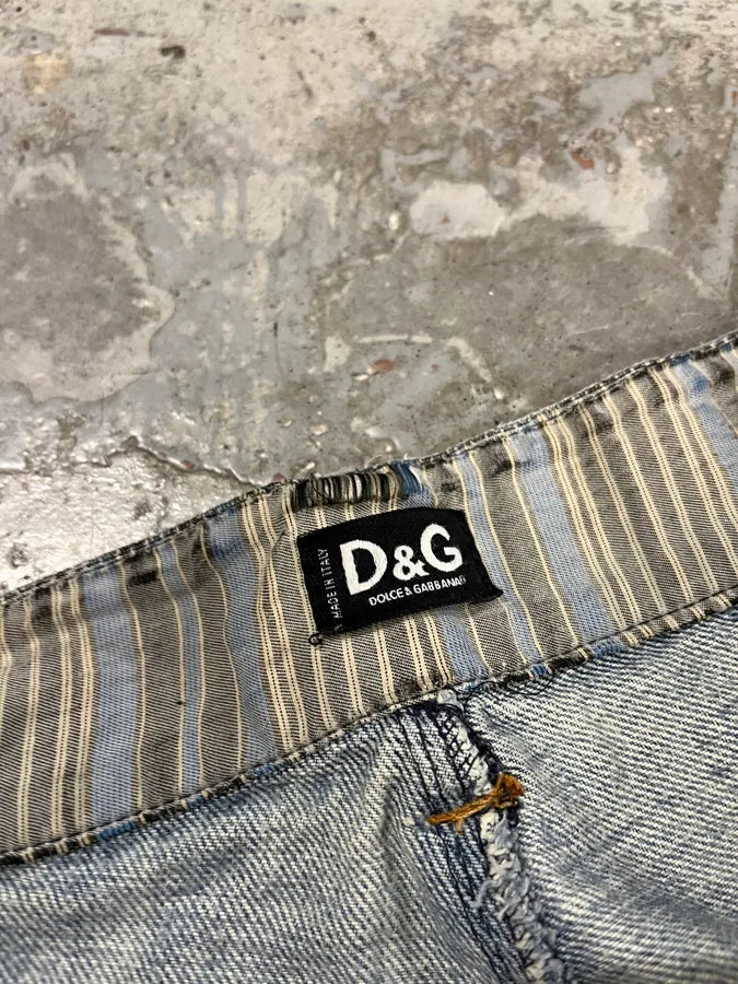 SS2005 Dolce & Gabbana Destroyed Blue Denim Jeans ctWgJiO 11