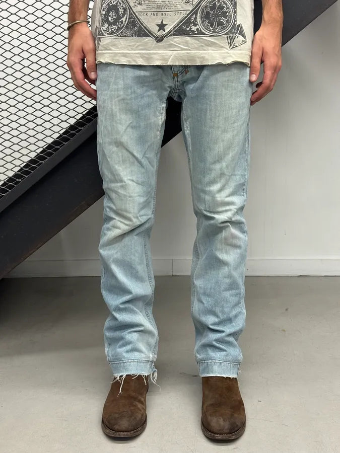 SS2005 Dolce & Gabbana Distressed Light Blue Denim Jeans FpoYCLl 2