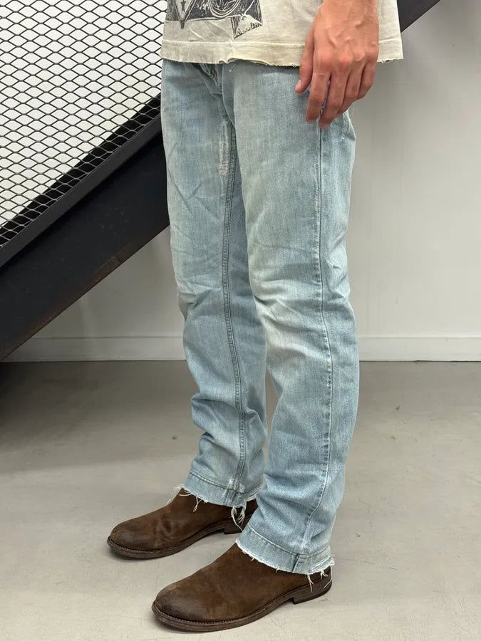 SS2005 Dolce & Gabbana Distressed Light Blue Denim Jeans FpoYCLl 3