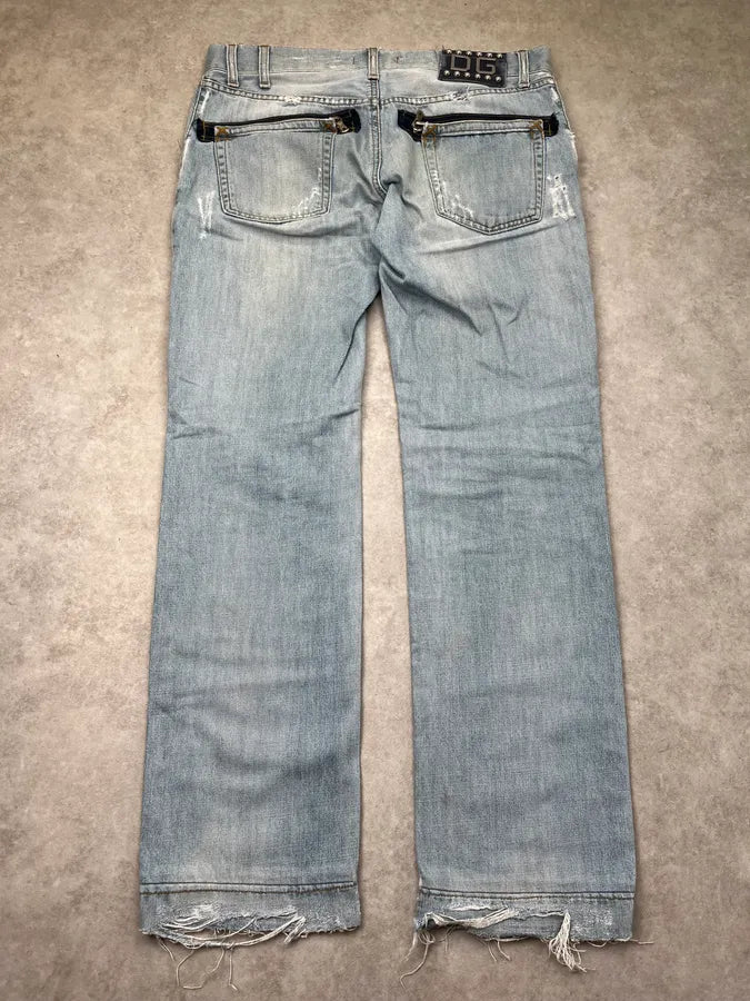 SS2005 Dolce & Gabbana Distressed Light Blue Denim Jeans FpoYCLl 8