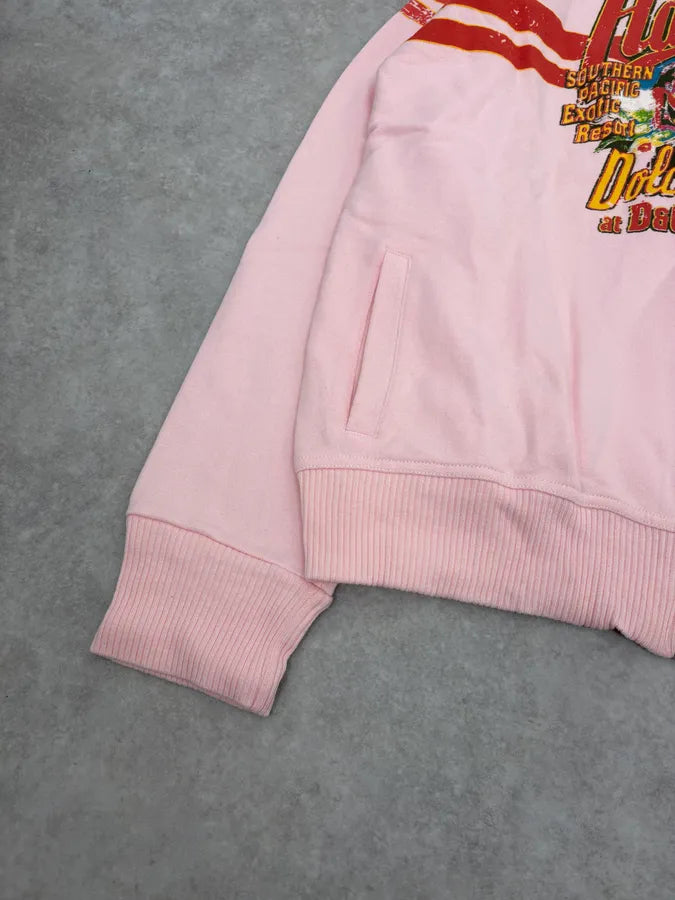 SS2005 Dolce & Gabbana Hawaian Faded Pink Zip-up Hoodie kBkRUBf 7