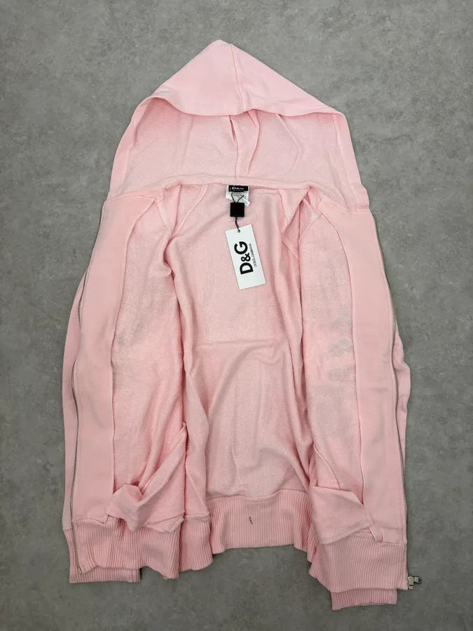 SS2005 Dolce & Gabbana Hawaian Faded Pink Zip-up Hoodie kBkRUBf 6