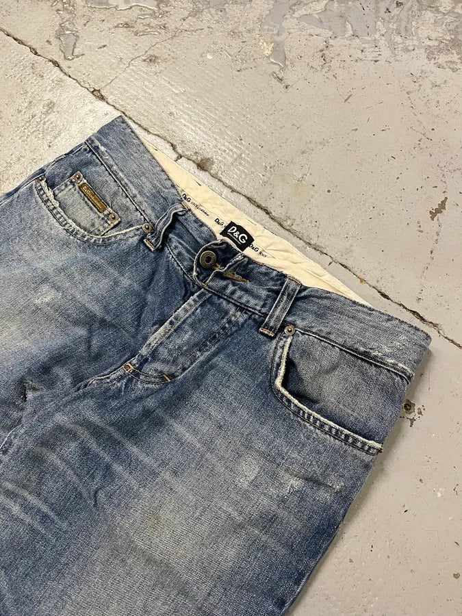 SS2005 Dolce & Gabbana I Love Denim Blue Denim Jeans gvREvIE 5