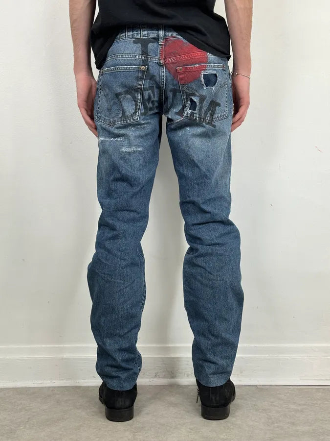 SS2005 Dolce & Gabbana I Love Denim Blue Jeans kaOLUGK 5