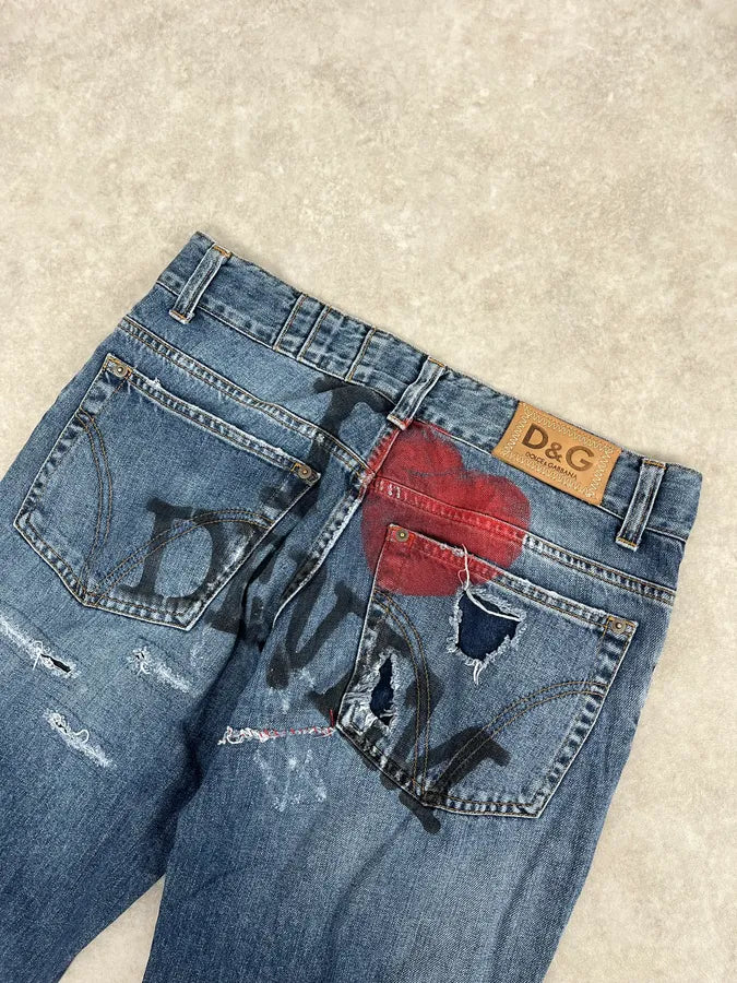 SS2005 Dolce & Gabbana I Love Denim Blue Jeans kaOLUGK 8