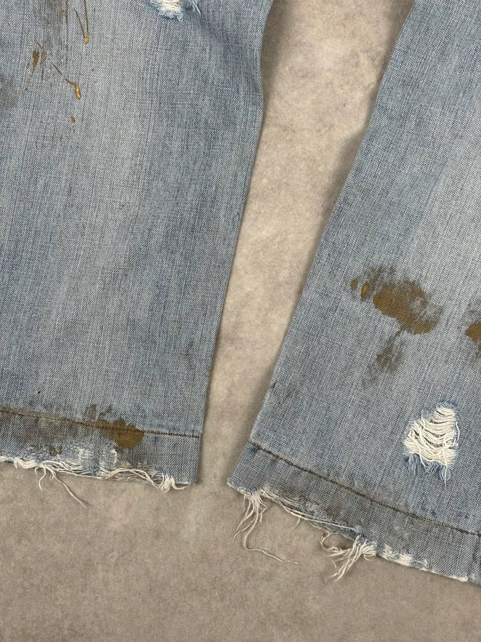 FW2005 Dolce & Gabbana Light Blue Denim Distressed Jeans uXwWKAj 12
