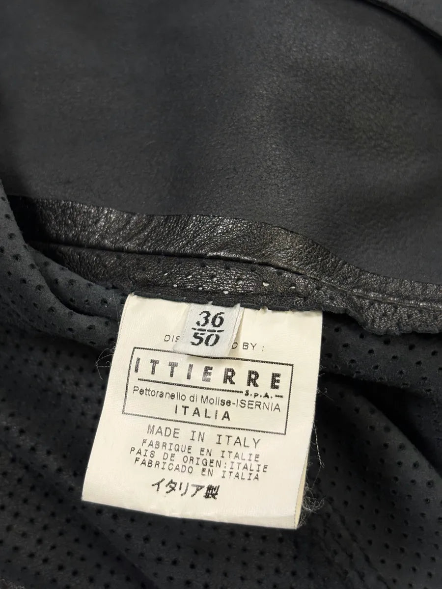 SS2005 Dolce & Gabbana Multi Pocket Black Leather Biker Jacket  aQIwrHK 8