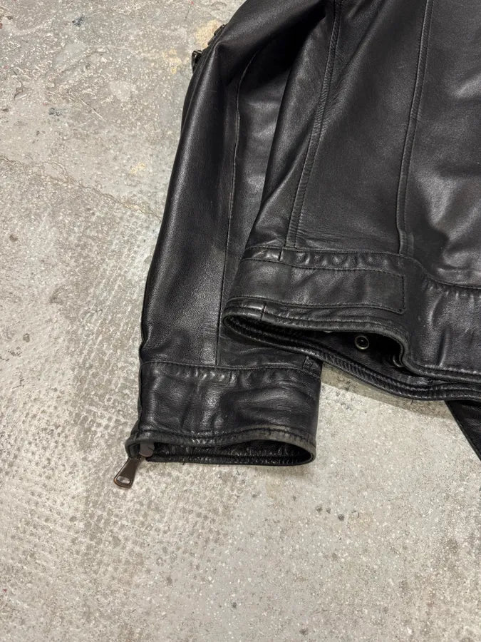 SS2005 Dolce & Gabbana Multi Zips Black Utility Leather Jacket (L) 5