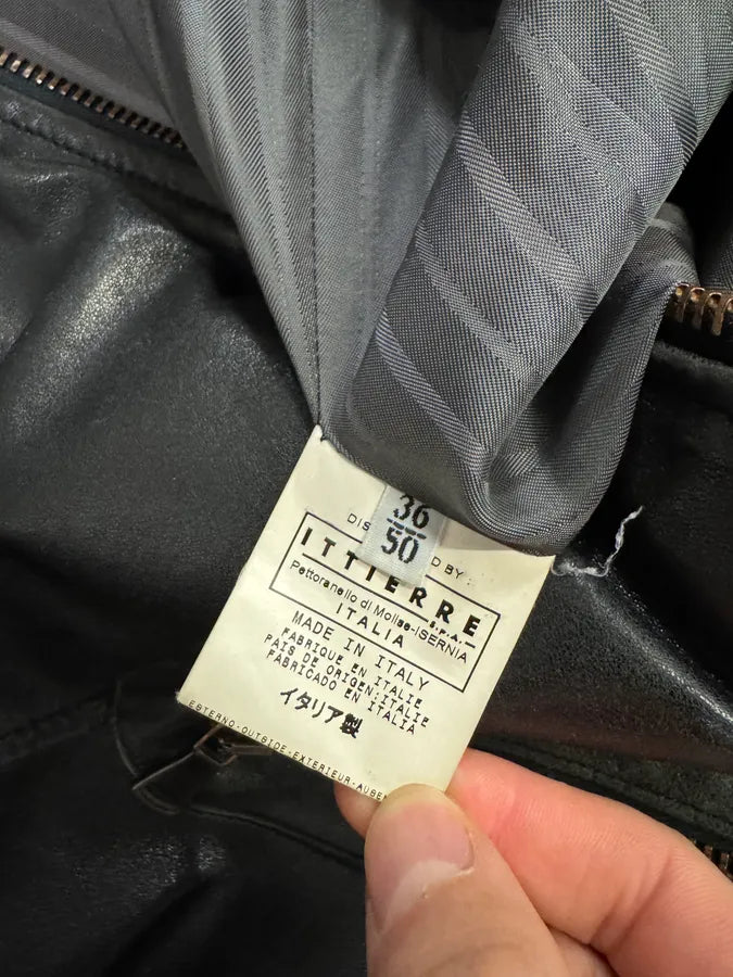 SS2005 Dolce & Gabbana Multi Zips Black Utility Leather Jacket (L) 6