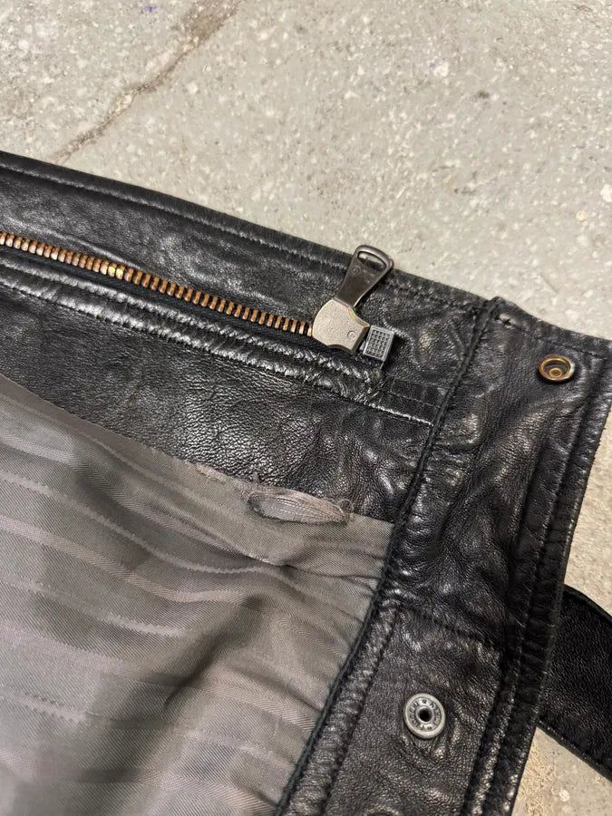 SS2005 Dolce & Gabbana Multi Zips Black Utility Leather Jacket (L) 9