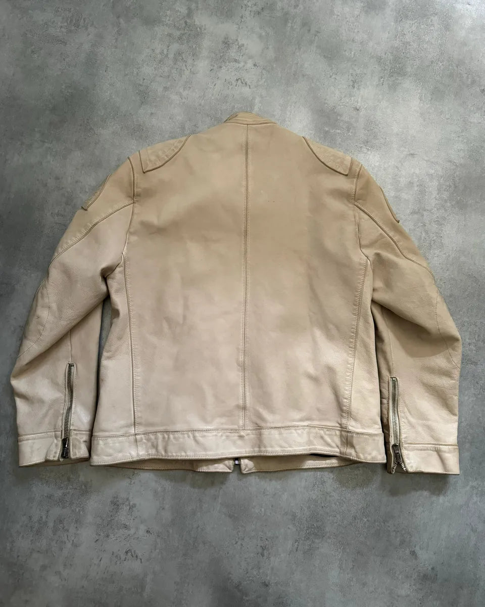 SS2005 Dolce & Gabbana Padded Goatskin Creamy Leather Archive Jacket (L/XL) 1