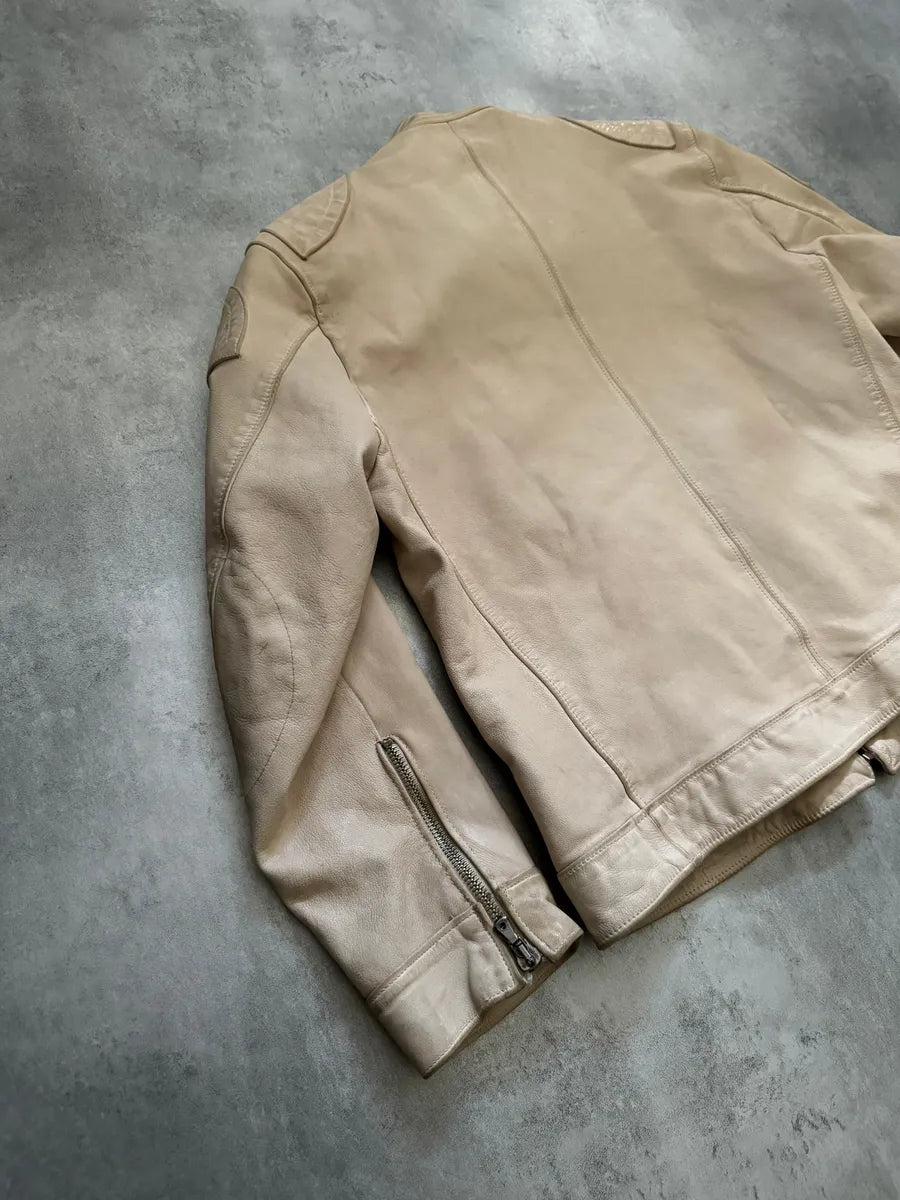 SS2005 Dolce & Gabbana Padded Goatskin Creamy Leather Archive Jacket (L/XL) 2