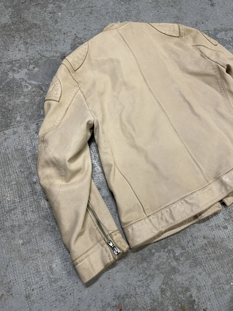 SS2005 Dolce & Gabbana Padded Goatskin Creamy Leather Archive Jacket (L/XL) 2