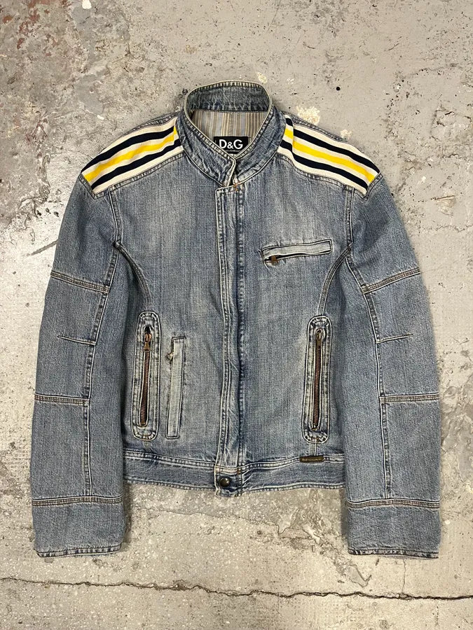 SS2005 Dolce & Gabbana Racer Denim Jacket (S/M) 0