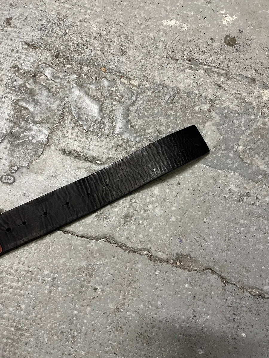 SS2005 Dolce & Gabbana Red Distressed Propaganda Belt (OS) 7