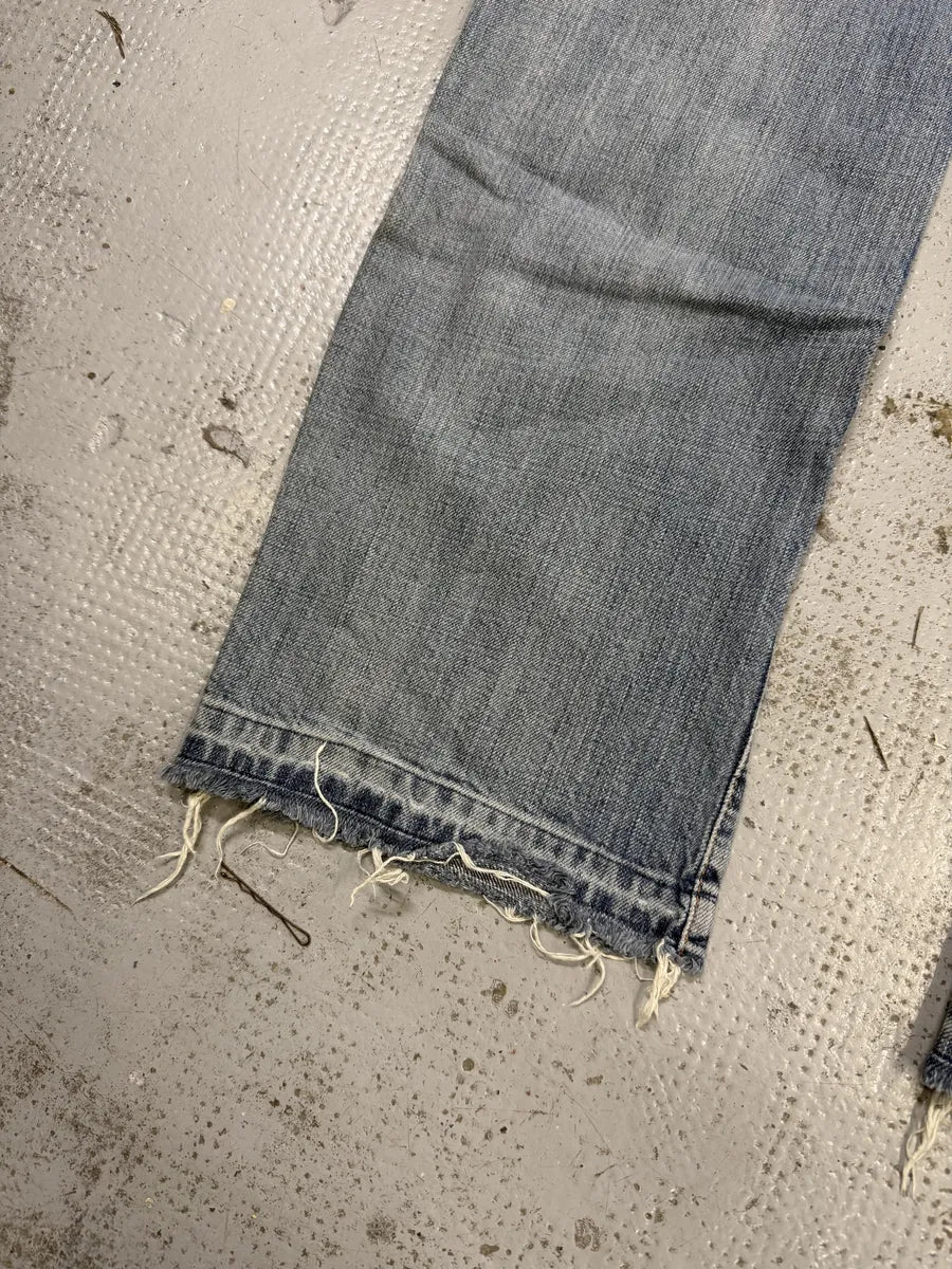 SS2005 Dolce & Gabbana Snakeskin Waist Blue Faded Denim Jeans dlJIFpe 4