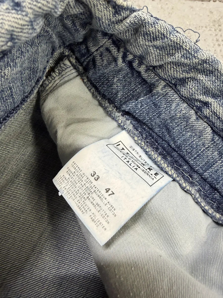 SS2005 Dolce & Gabbana Snakeskin Waist Blue Faded Denim Jeans dlJIFpe 6