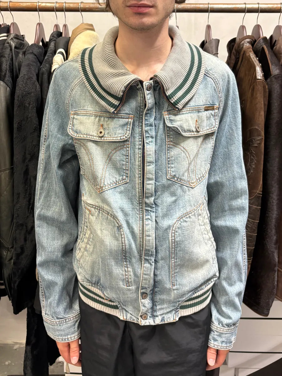 SS2005 Dolce & Gabbana Stonewash Logo Denim Jacket oduudZF 1
