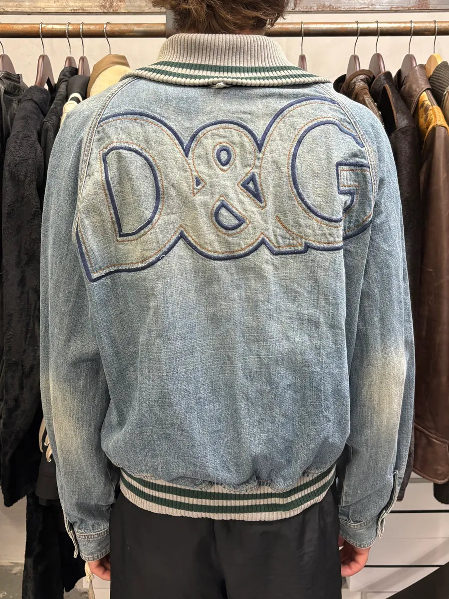SS2005 Dolce & Gabbana Stonewash Logo Denim Jacket oduudZF 2