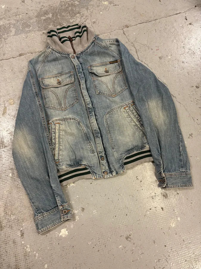 SS2005 Dolce & Gabbana Stonewash Logo Denim Jacket oduudZF 3