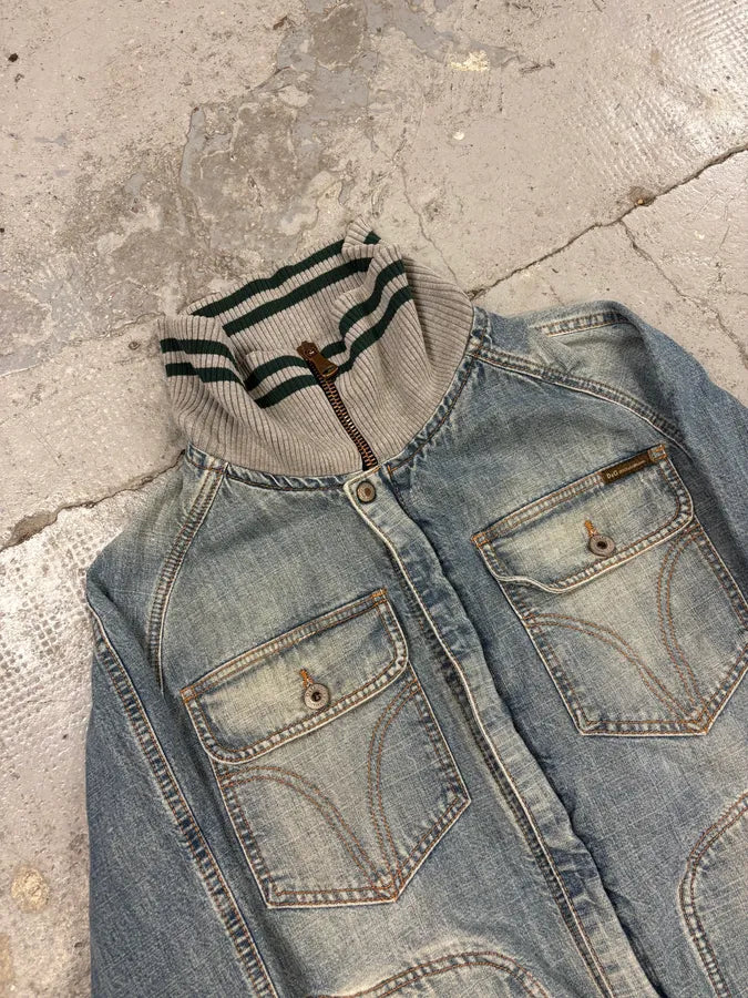 SS2005 Dolce & Gabbana Stonewash Logo Denim Jacket oduudZF 4