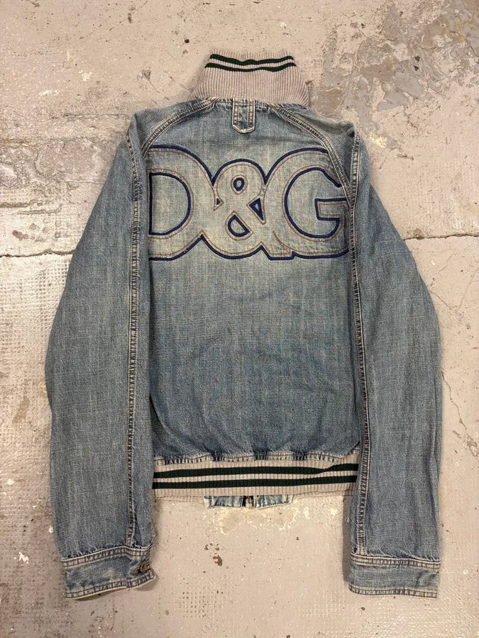 SS2005 Dolce & Gabbana Stonewash Logo Denim Jacket oduudZF 5