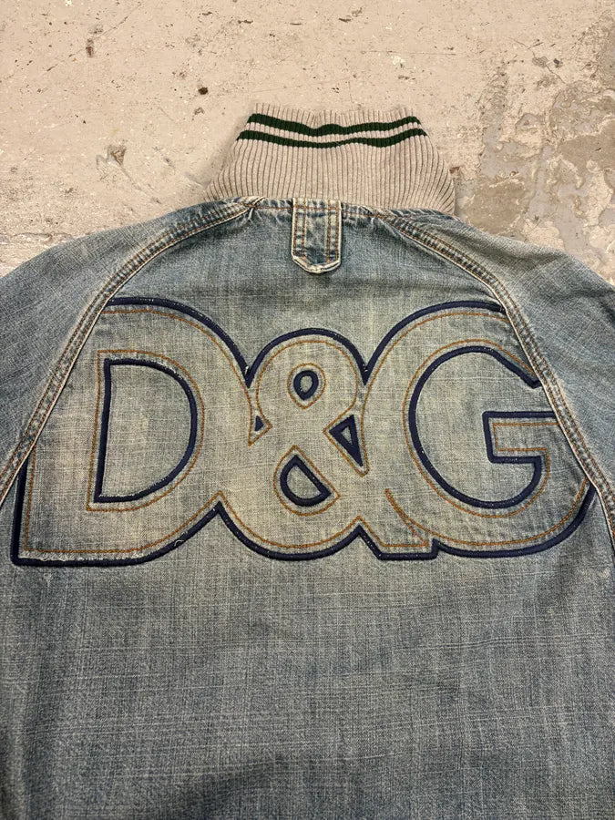 SS2005 Dolce & Gabbana Stonewash Logo Denim Jacket oduudZF 8