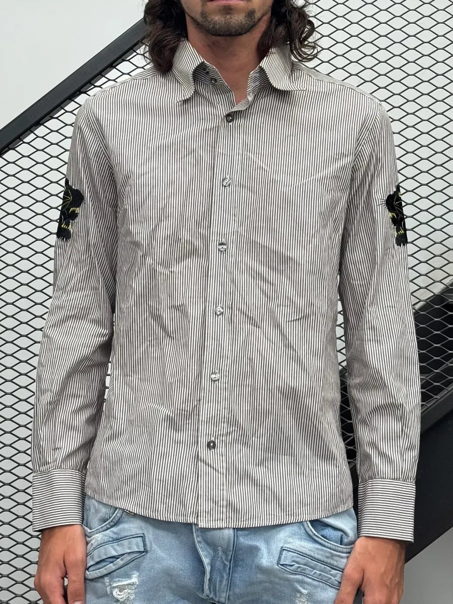 SS2005 Dolce & Gabbana Striped Panthera Shirt FedZEno 1