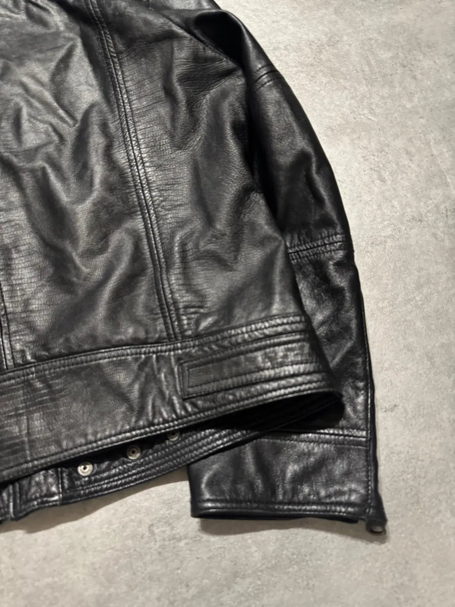 SS2005 Dolce & Gabbana Textured Black Leather Jacket pQHahJz 6