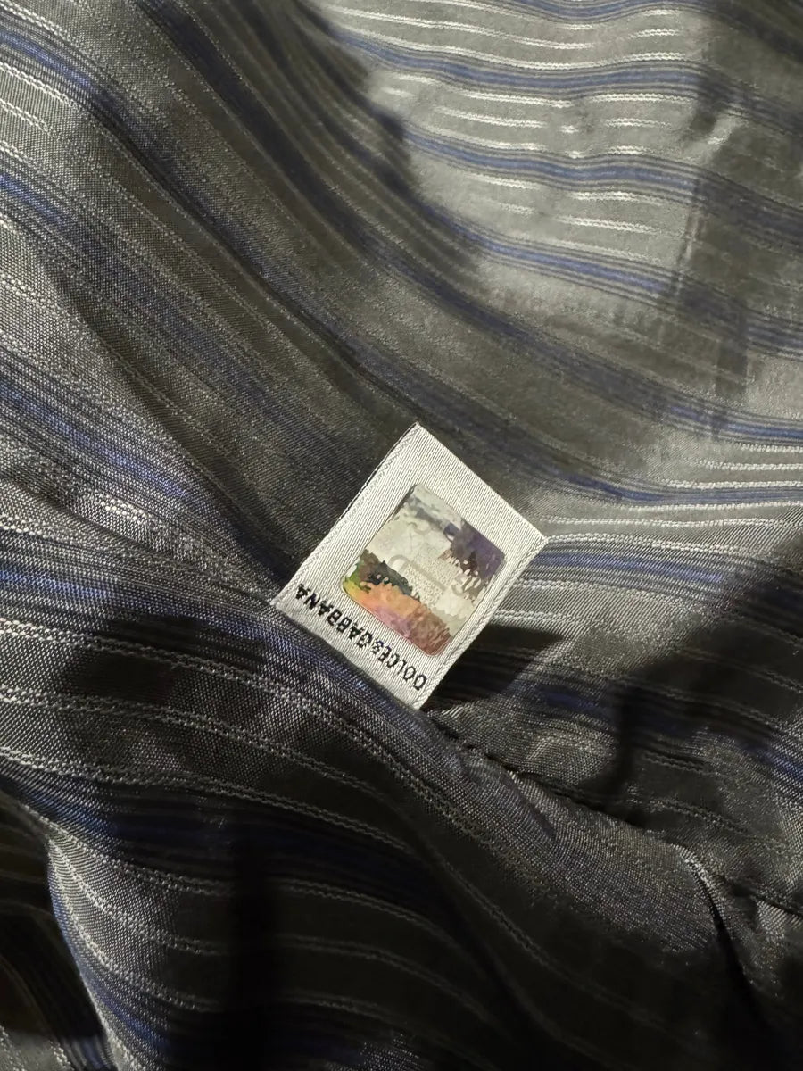 SS2005 Dolce & Gabbana Textured Black Leather Jacket pQHahJz 8