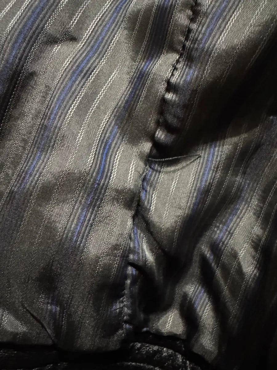 SS2005 Dolce & Gabbana Textured Black Leather Jacket pQHahJz 9