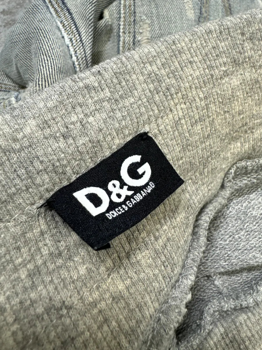 SS2005 Dolce & Gabbana Trompe L’oeil Hybrid Denim Cozy Grey Shorts gJLSjyJ 8