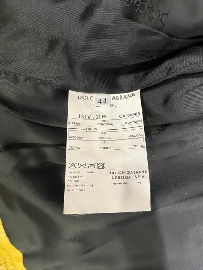 SS2005 Dolce & Gabbana Yellow Goat Leather Jacket KfbwCfO 7