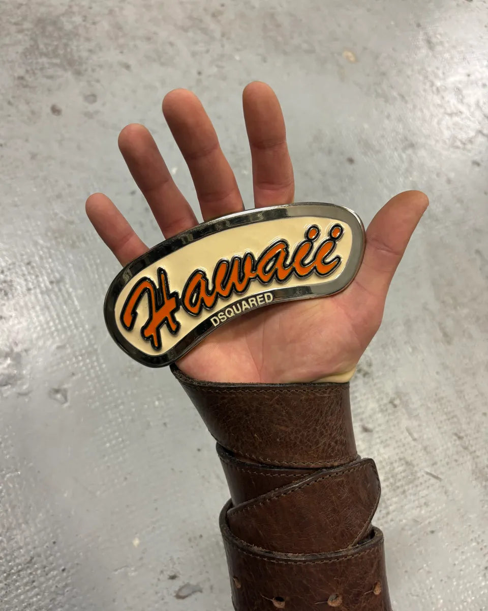 SS2005 Dsquared2 Brown Hawaii Leather Belt xNAwxxb 0